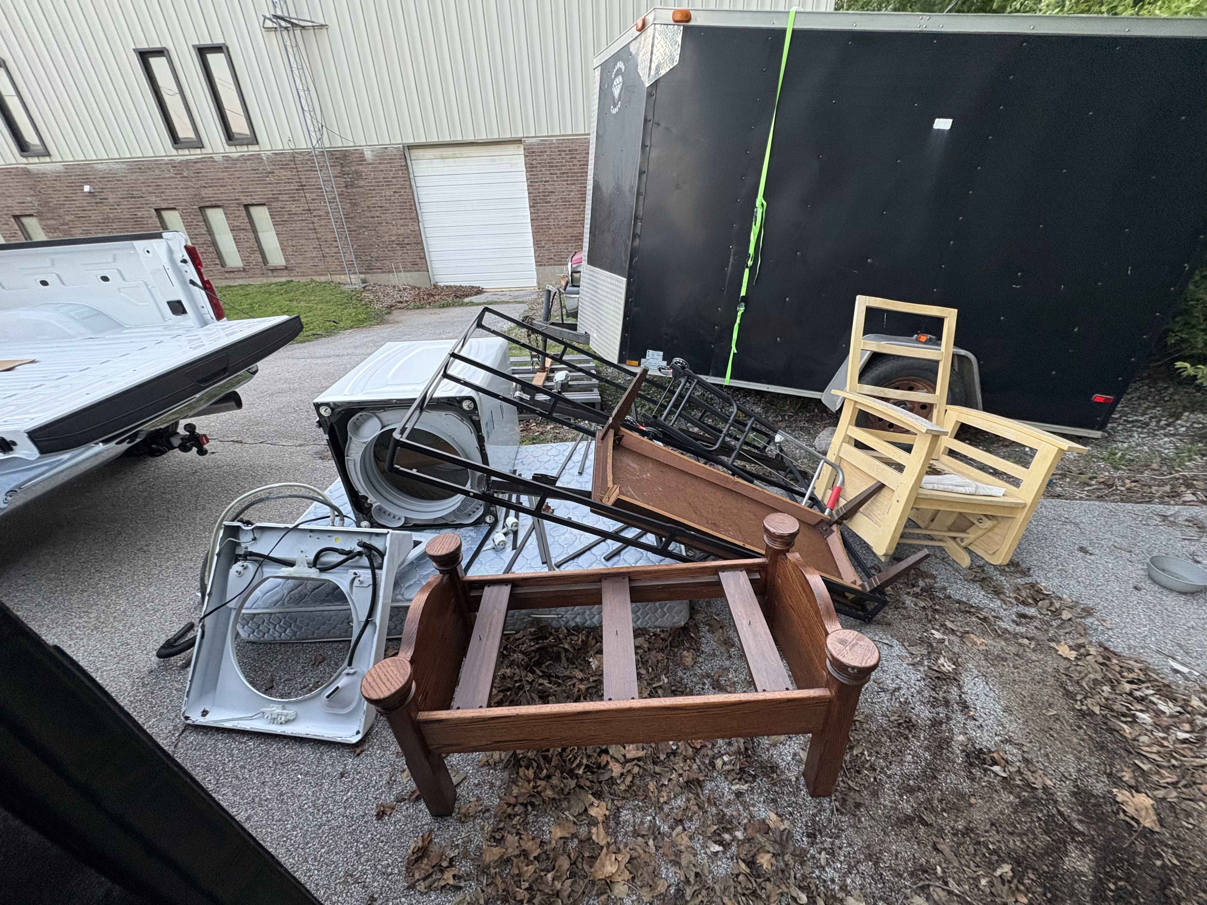 Furniture and appliances loaded for removal, Wentzville, MO